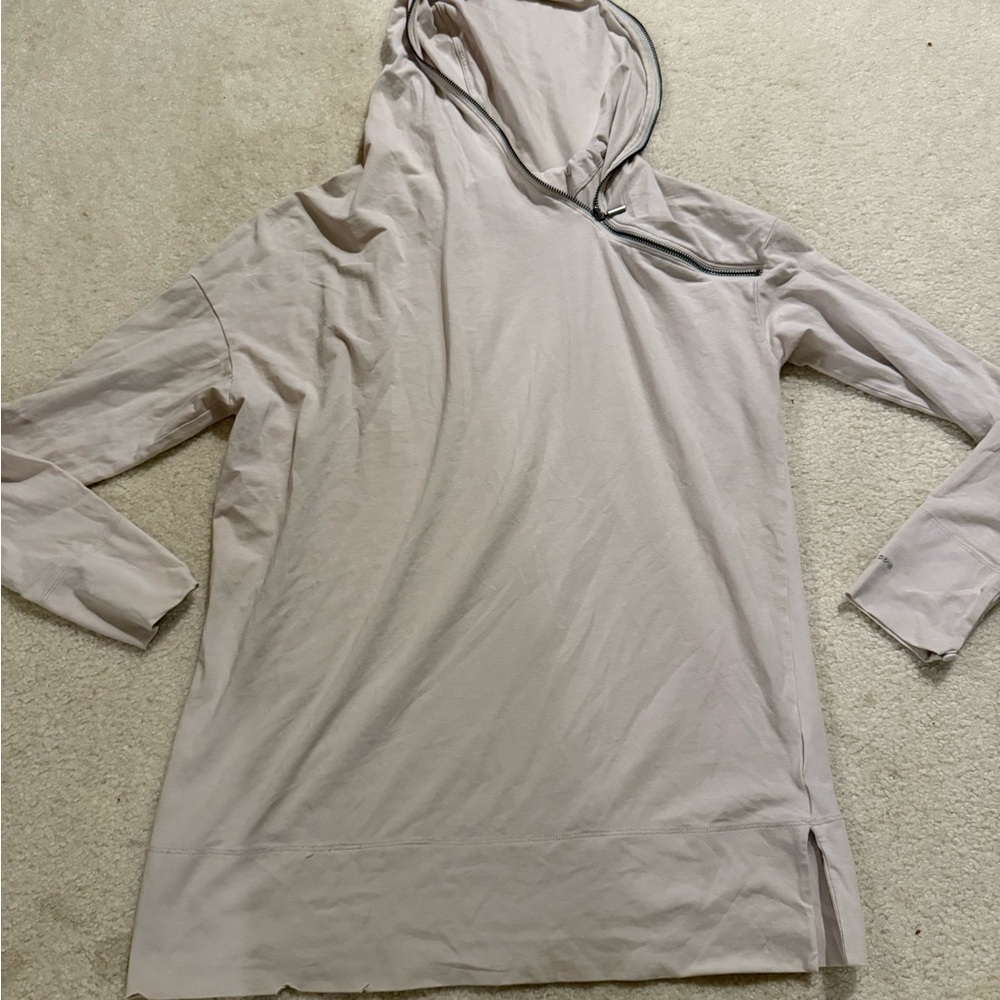 Women's Long Sleeve Beige Hoodie Top